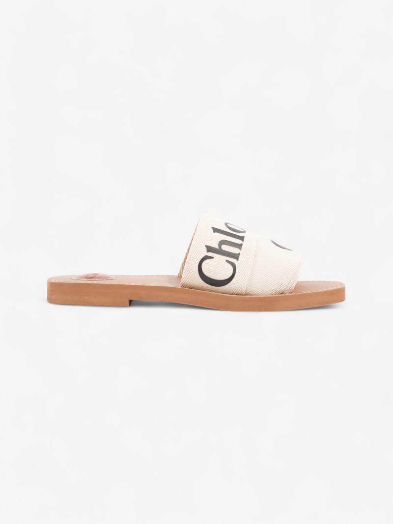  Chloe Chloe Woody White  / Black Canvas EU 39 UK 6