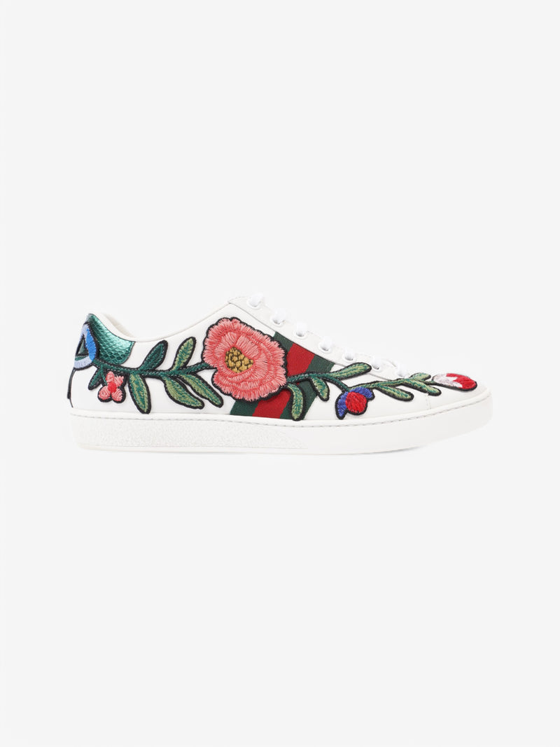  Gucci Ace Embroidered Floral Sneakers  White  / Floral Leather EU 38 UK 5