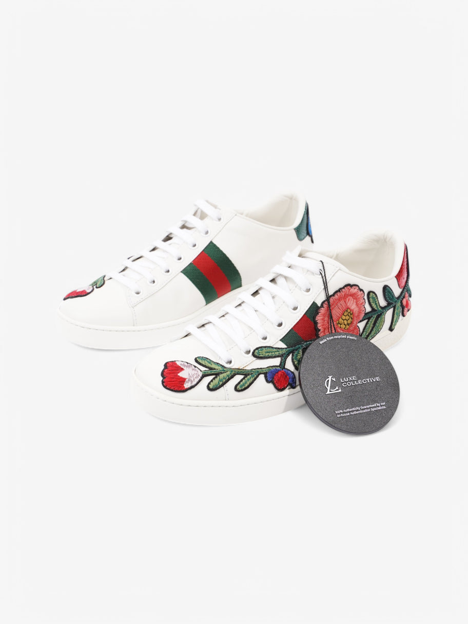 Gucci Ace Embroidered Floral Sneakers  White  / Floral Leather EU 38 UK 5 Image 10