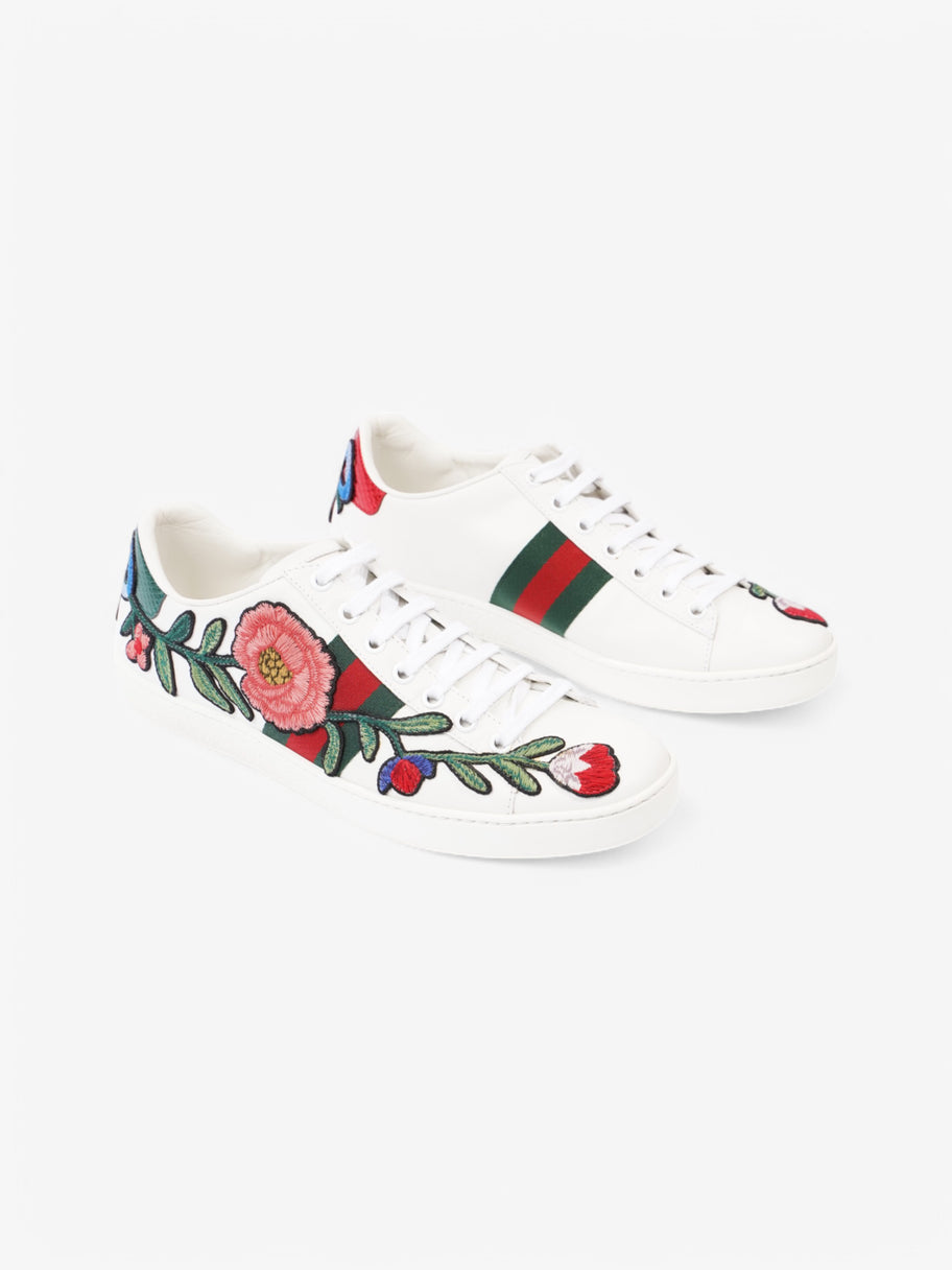 Gucci Ace Embroidered Floral Sneakers  White  / Floral Leather EU 38 UK 5 Image 2