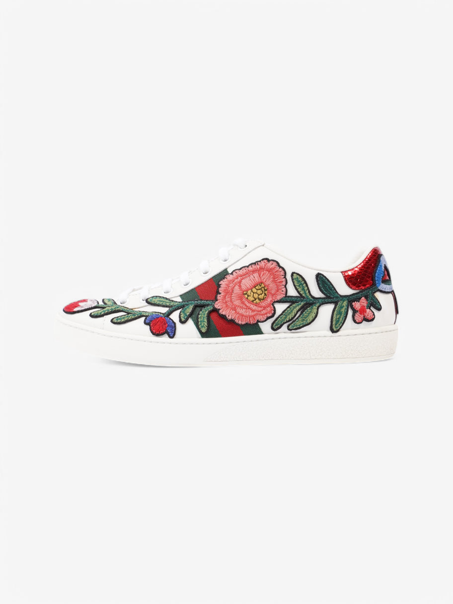 Gucci Ace Embroidered Floral Sneakers  White  / Floral Leather EU 38 UK 5 Image 5