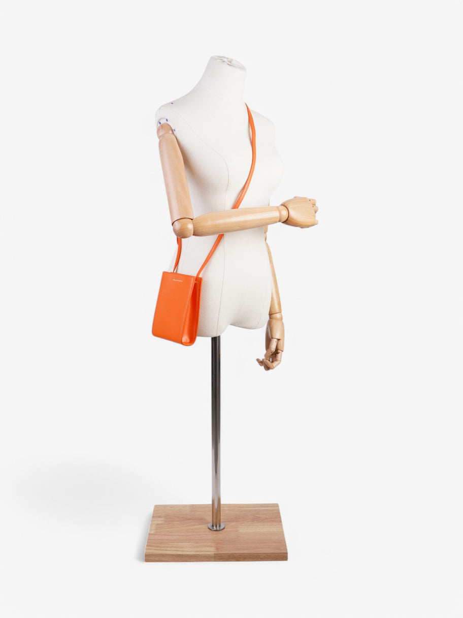 Alexander McQueen Crossbody Phone Holder Orange Leather Image 2