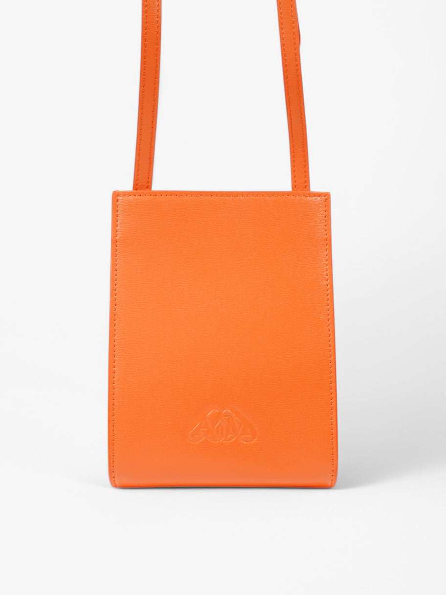 Alexander McQueen Crossbody Phone Holder Orange Leather Image 4