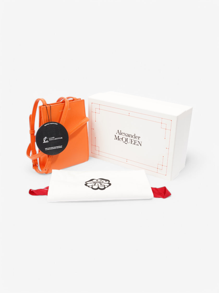 Alexander McQueen Crossbody Phone Holder Orange Leather Image 8