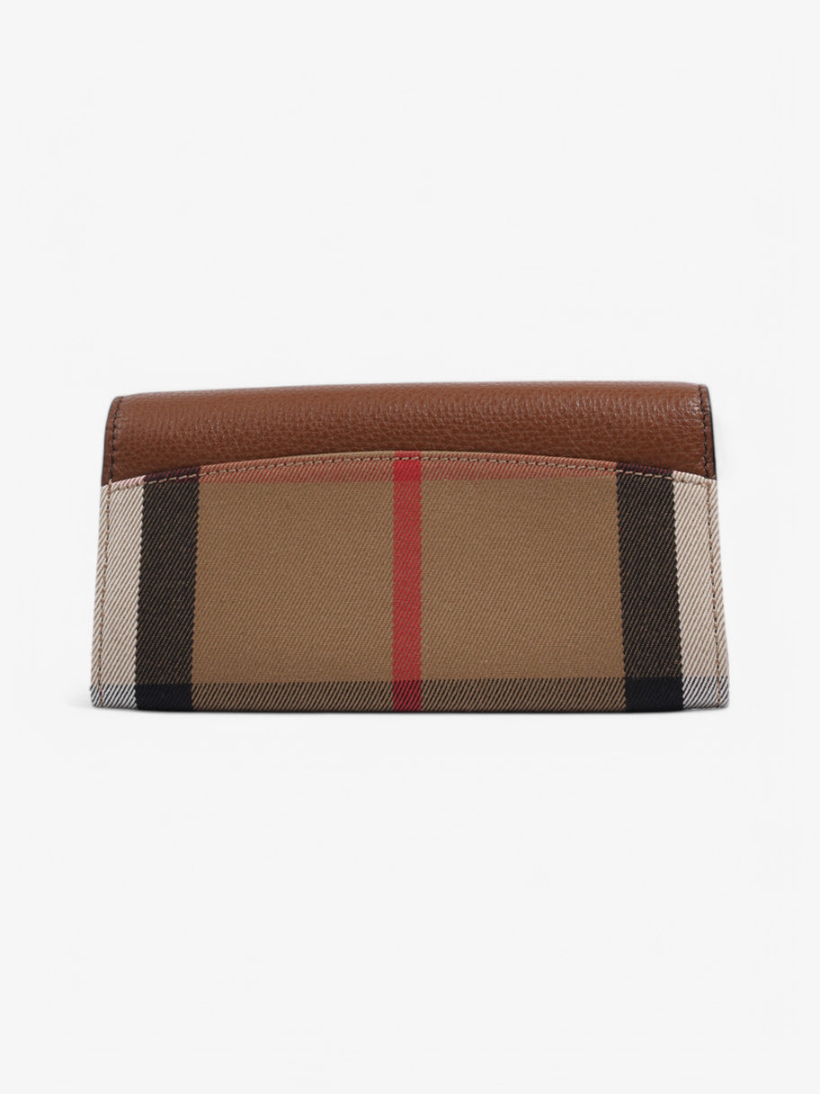 Burberry House Check and Leather Continental Wallet Brown / Beige Checkered Leather Image 2