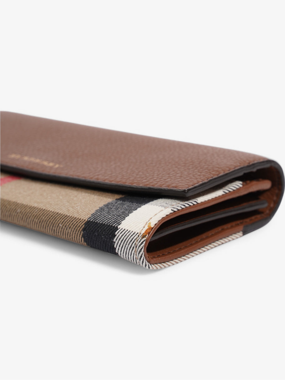 Burberry House Check and Leather Continental Wallet Brown / Beige Checkered Leather Image 6