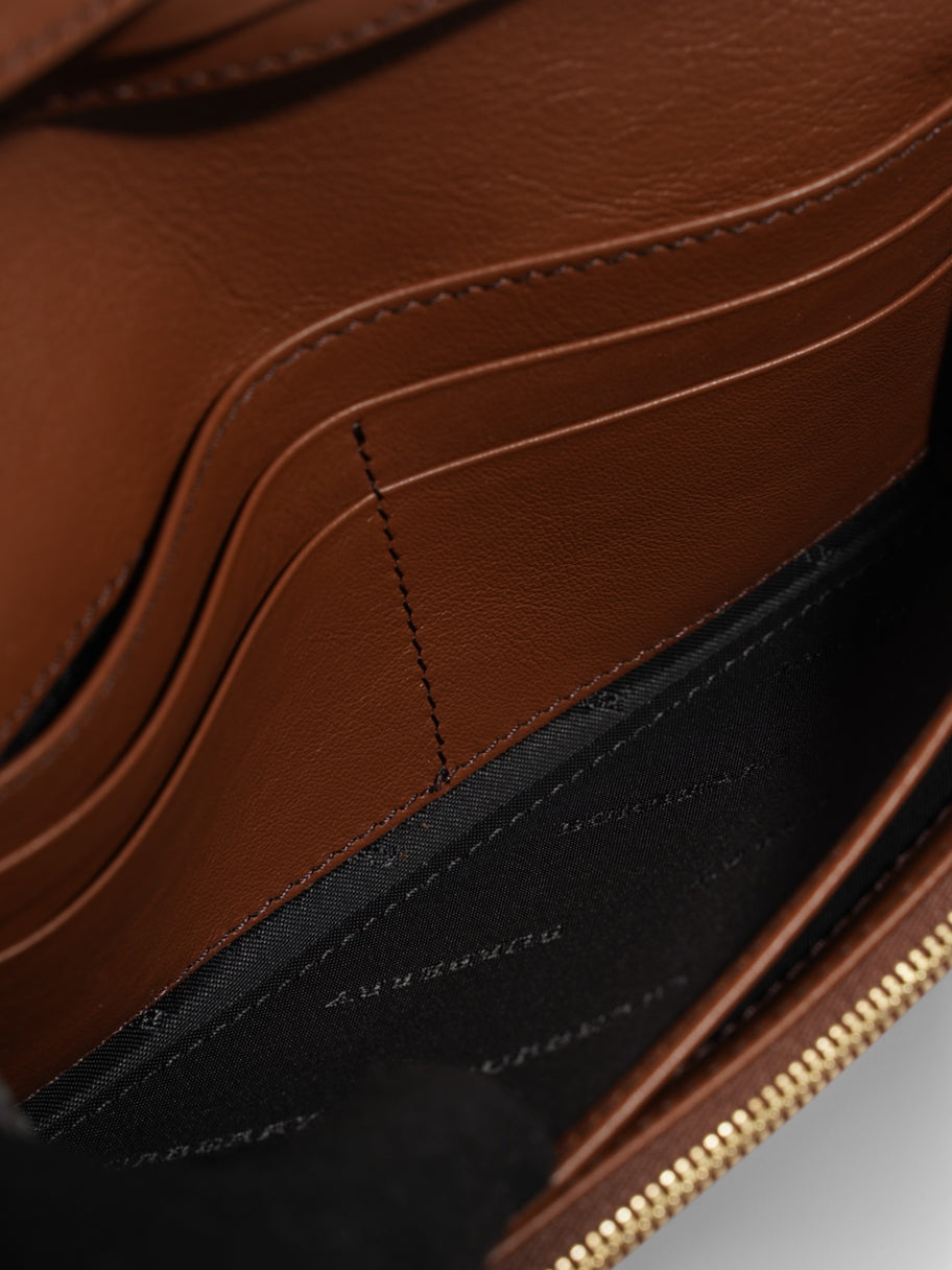 Burberry House Check and Leather Continental Wallet Brown / Beige Checkered Leather Image 8