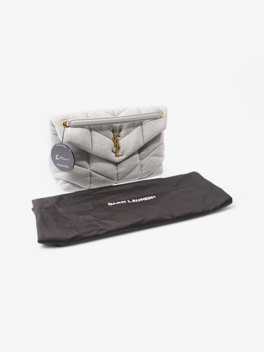 Saint Laurent Loulou Puffer Crossbody Bag Grey Fabric Image 10