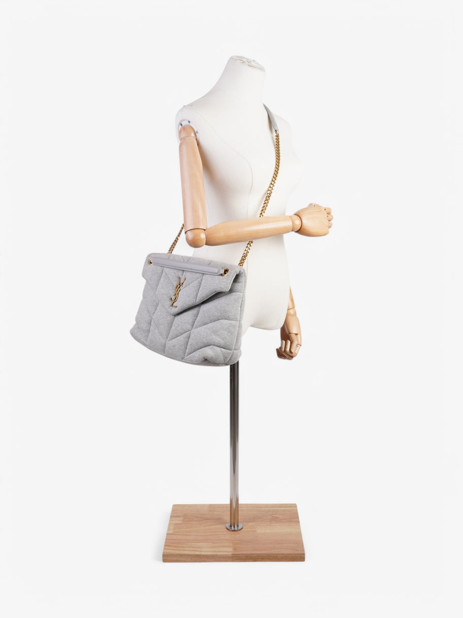 Saint Laurent Loulou Puffer Crossbody Bag Grey Fabric Image 2
