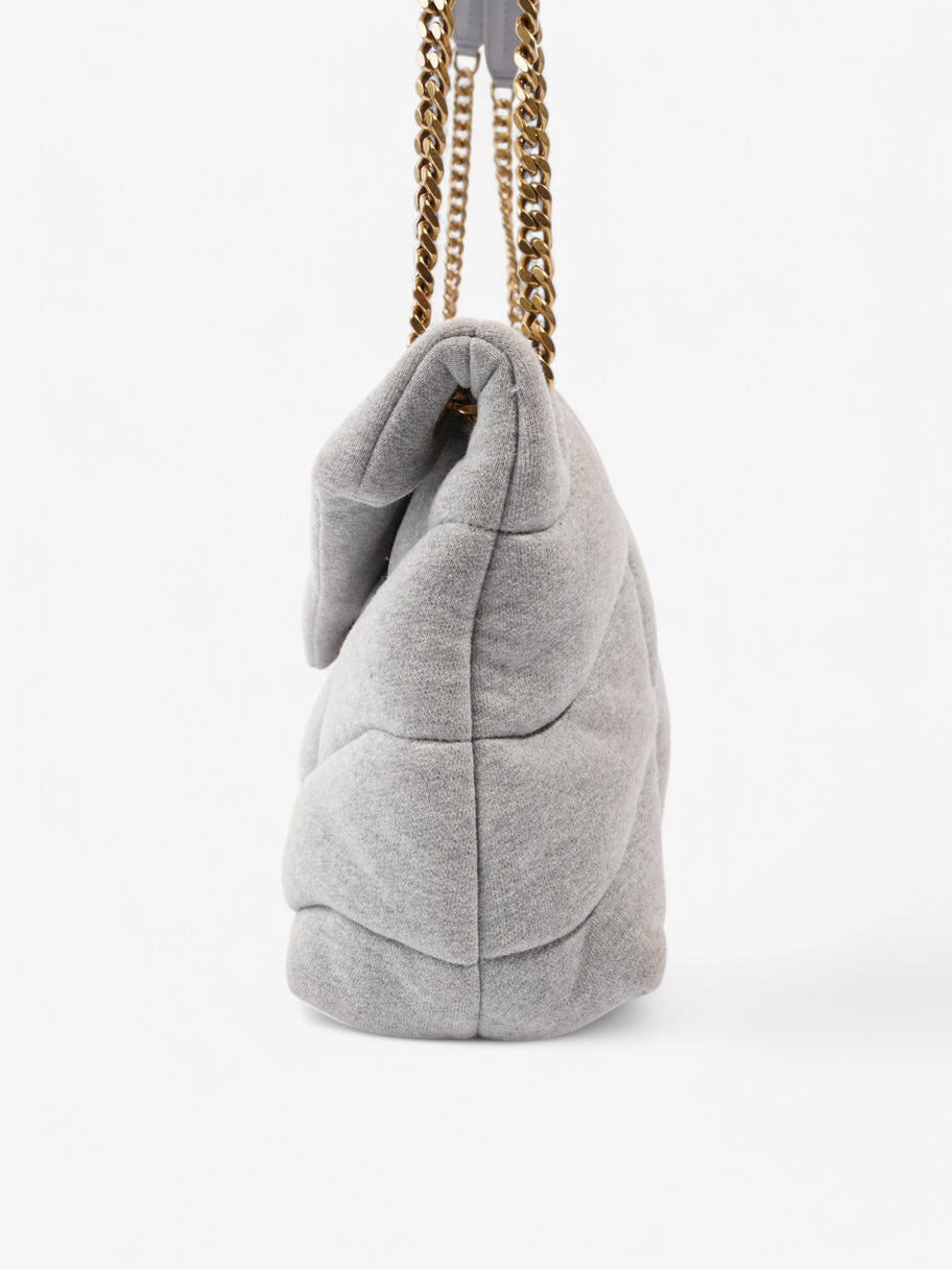 Saint Laurent Loulou Puffer Crossbody Bag Grey Fabric Image 3