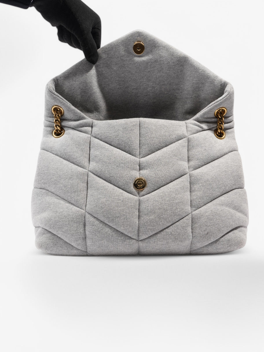 Saint Laurent Loulou Puffer Crossbody Bag Grey Fabric Image 8