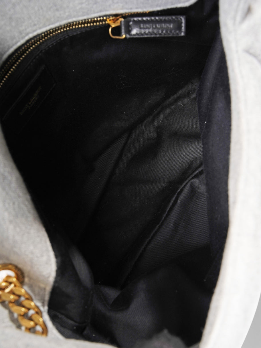 Saint Laurent Loulou Puffer Crossbody Bag Grey Fabric Image 9