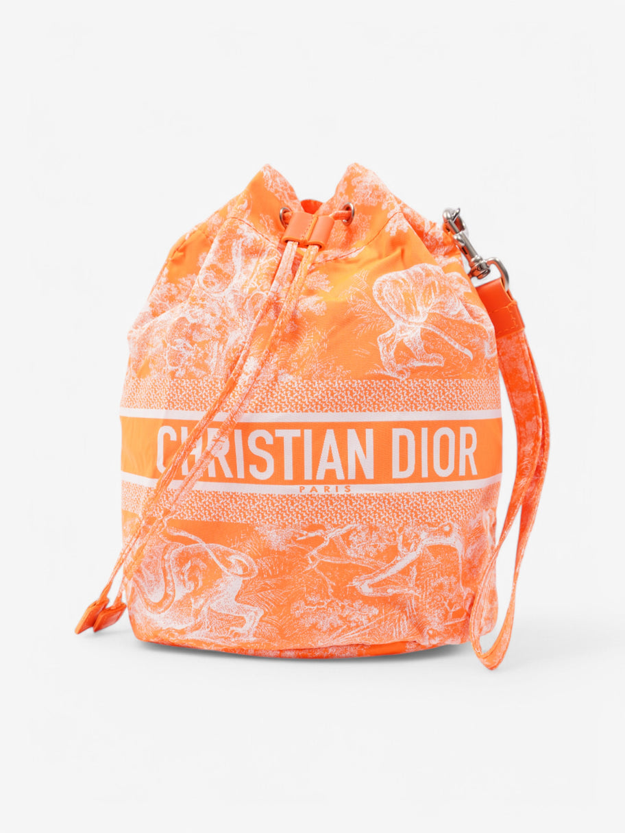 Christian Dior Travel Pouch Neon Orange Fabric Image 1