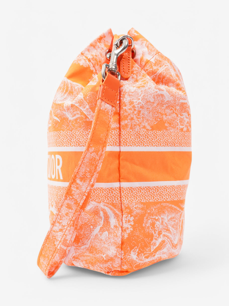 Christian Dior Travel Pouch Neon Orange Fabric Image 3