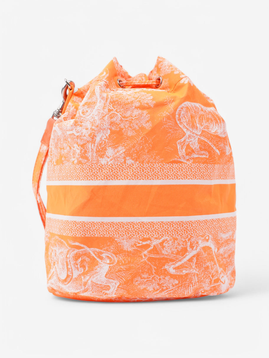 Christian Dior Travel Pouch Neon Orange Fabric Image 4