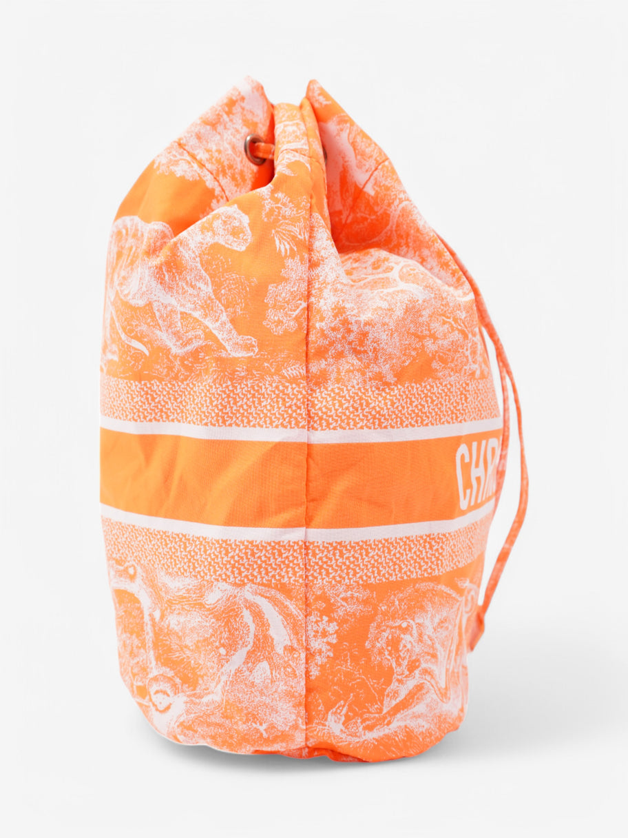 Christian Dior Travel Pouch Neon Orange Fabric Image 5