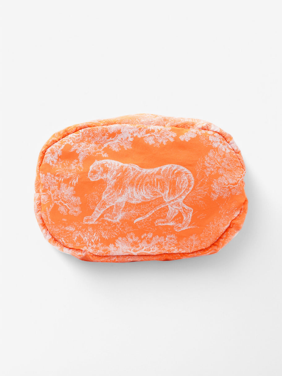 Christian Dior Travel Pouch Neon Orange Fabric Image 6