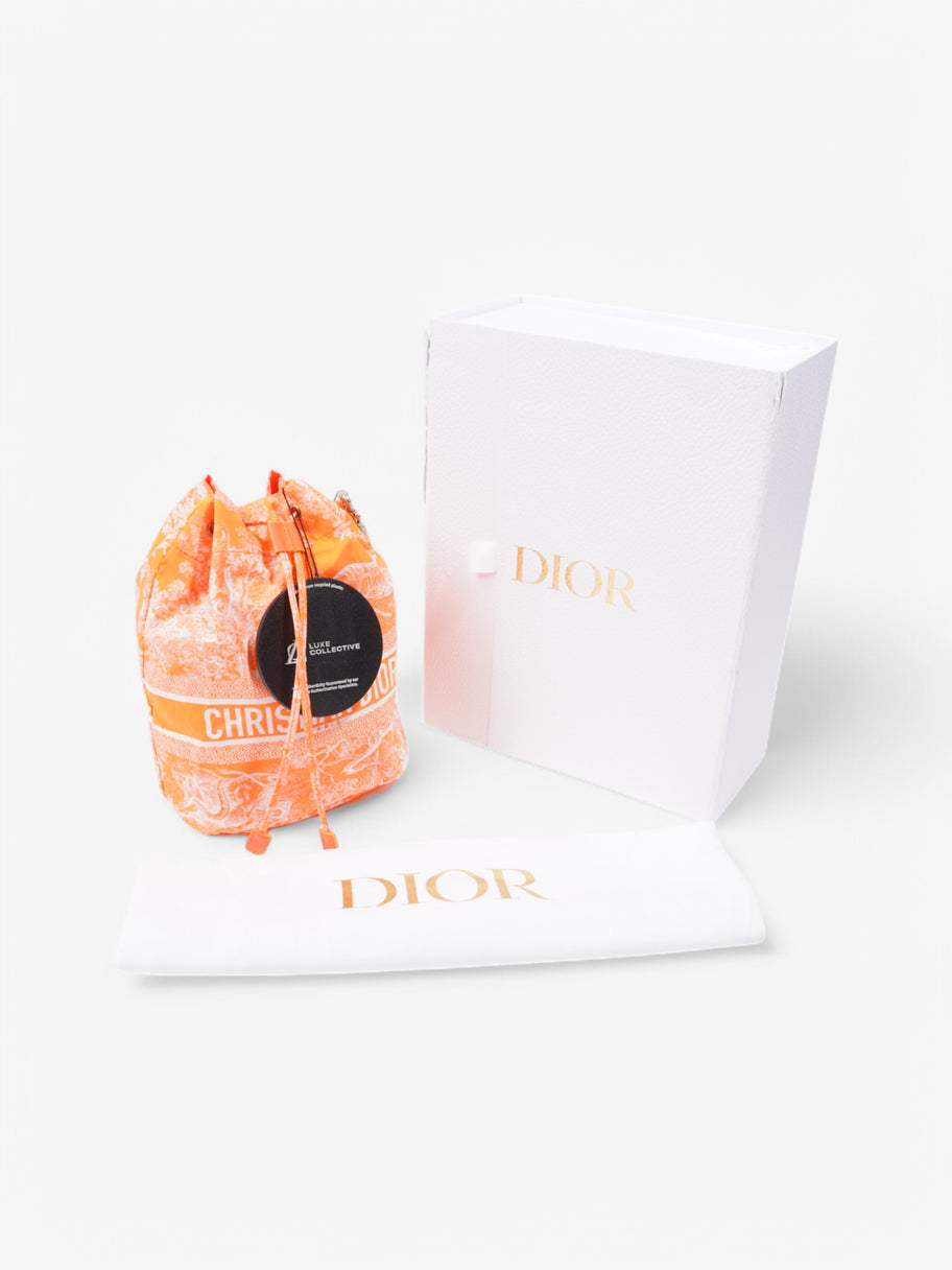 Christian Dior Travel Pouch Neon Orange Fabric Image 9