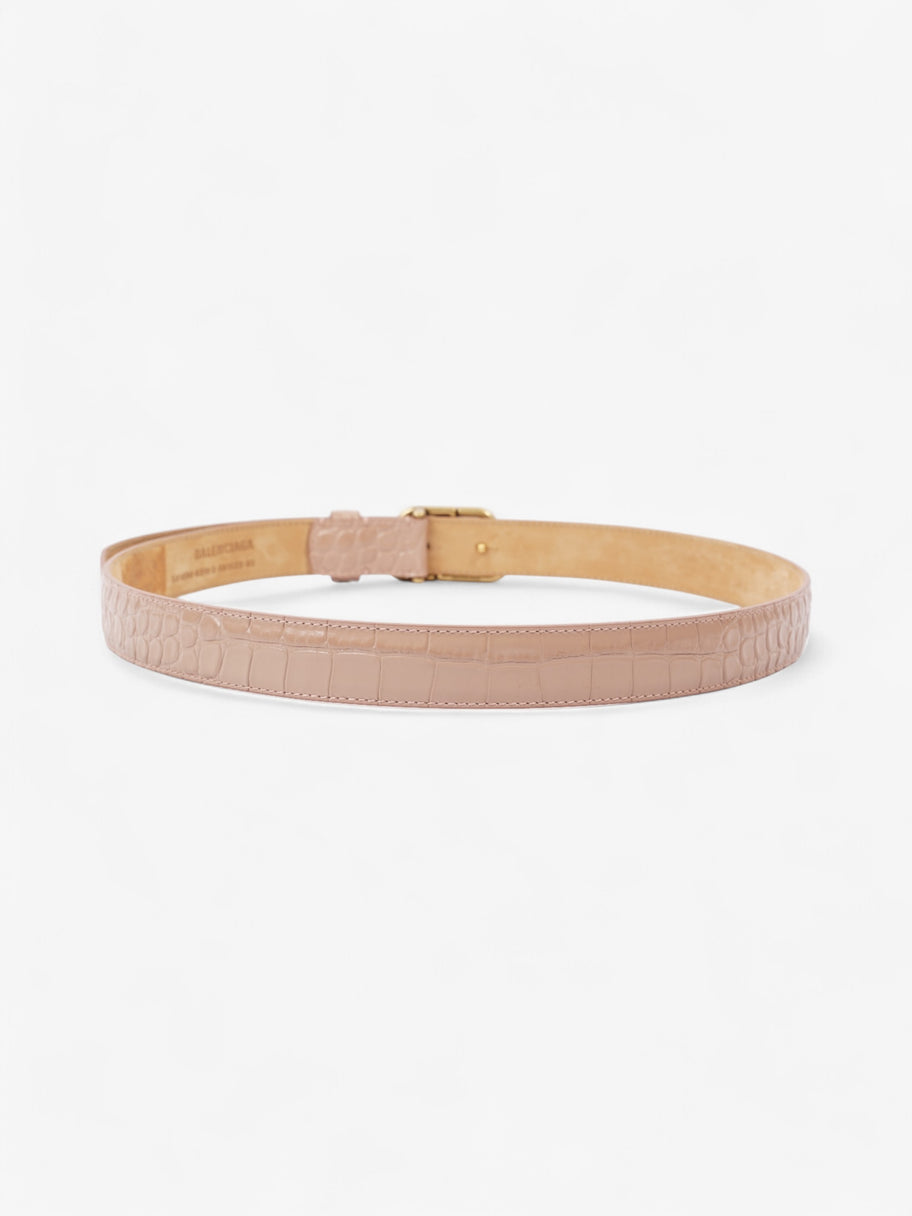 Balenciaga Logo Buckle Belt Pink Crocodile Leather 85cm 33