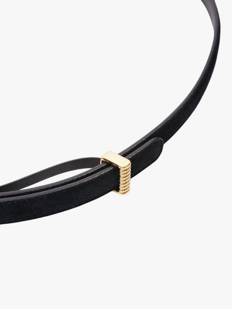 Gucci GG Marmont Thin Belt Black / Gold Suede 90cm / 36