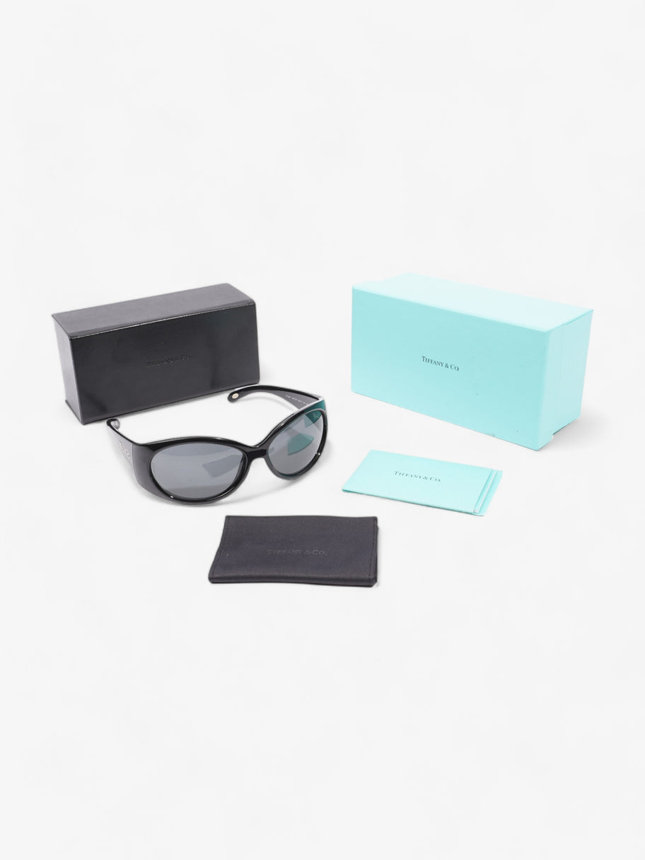 Tiffany and Co Wraparound Sunglasses  Black Acetate 120mm Image 8