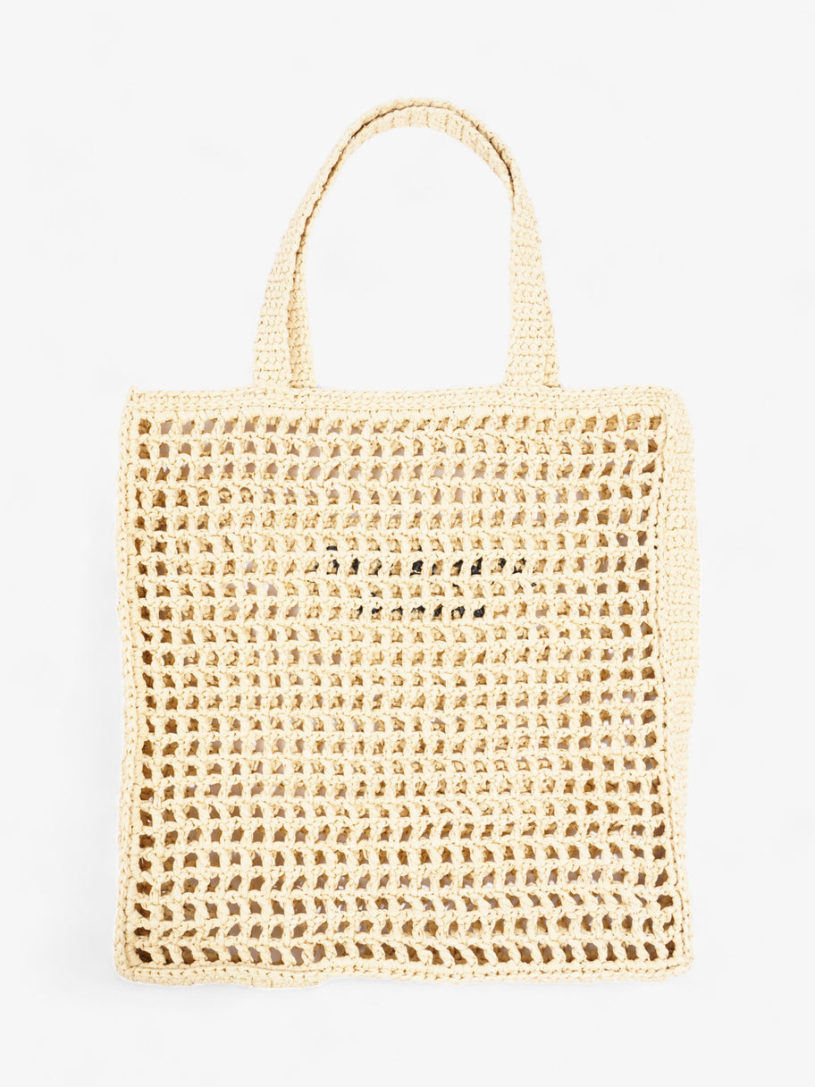 Prada Crochet Tote Natural Raffia Small Image 4