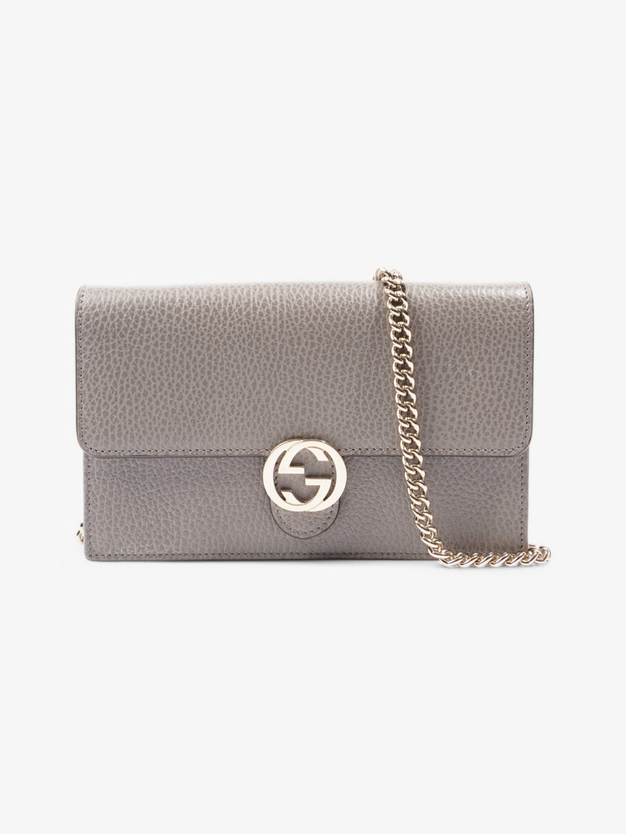 Gucci Interlocking GG Shoulder Bag Grey Leather Image 1