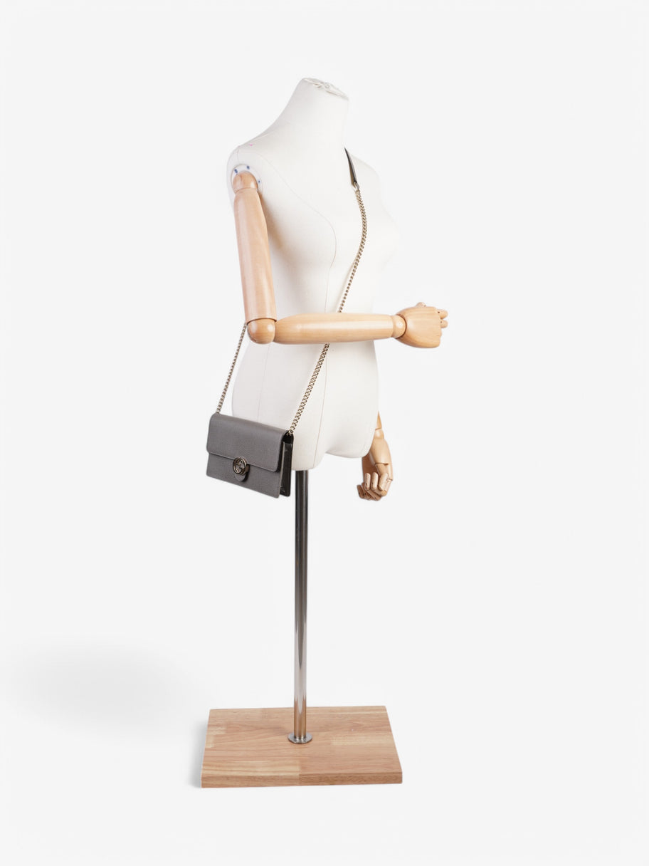 Gucci Interlocking GG Shoulder Bag Grey Leather Image 2