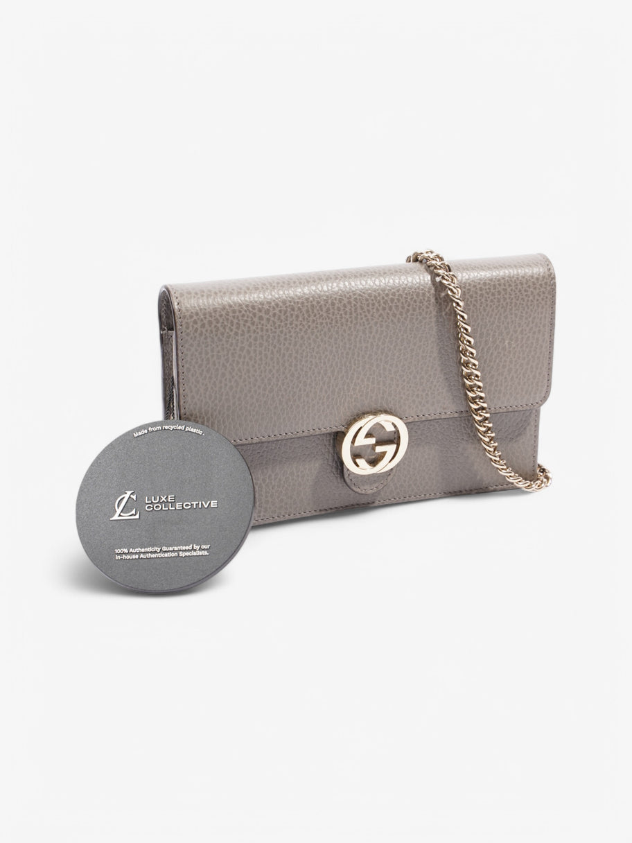 Gucci Interlocking GG Shoulder Bag Grey Leather Image 9