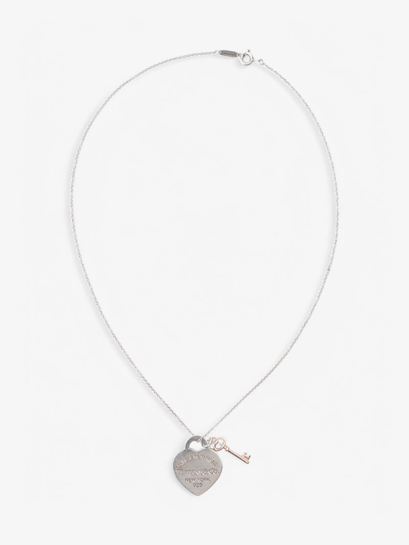  Tiffany and Co Return to Tiffany Heart Tag and Key Pendant Silver / Rose Gold Silver Sterling
