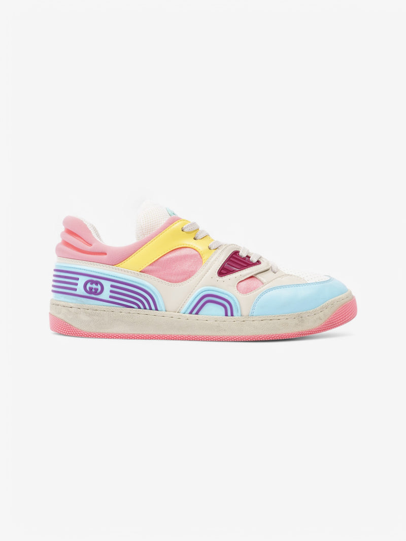 Gucci Basket Sneakers Pink / Light Blue / White Leather EU 39.5 UK 6.5