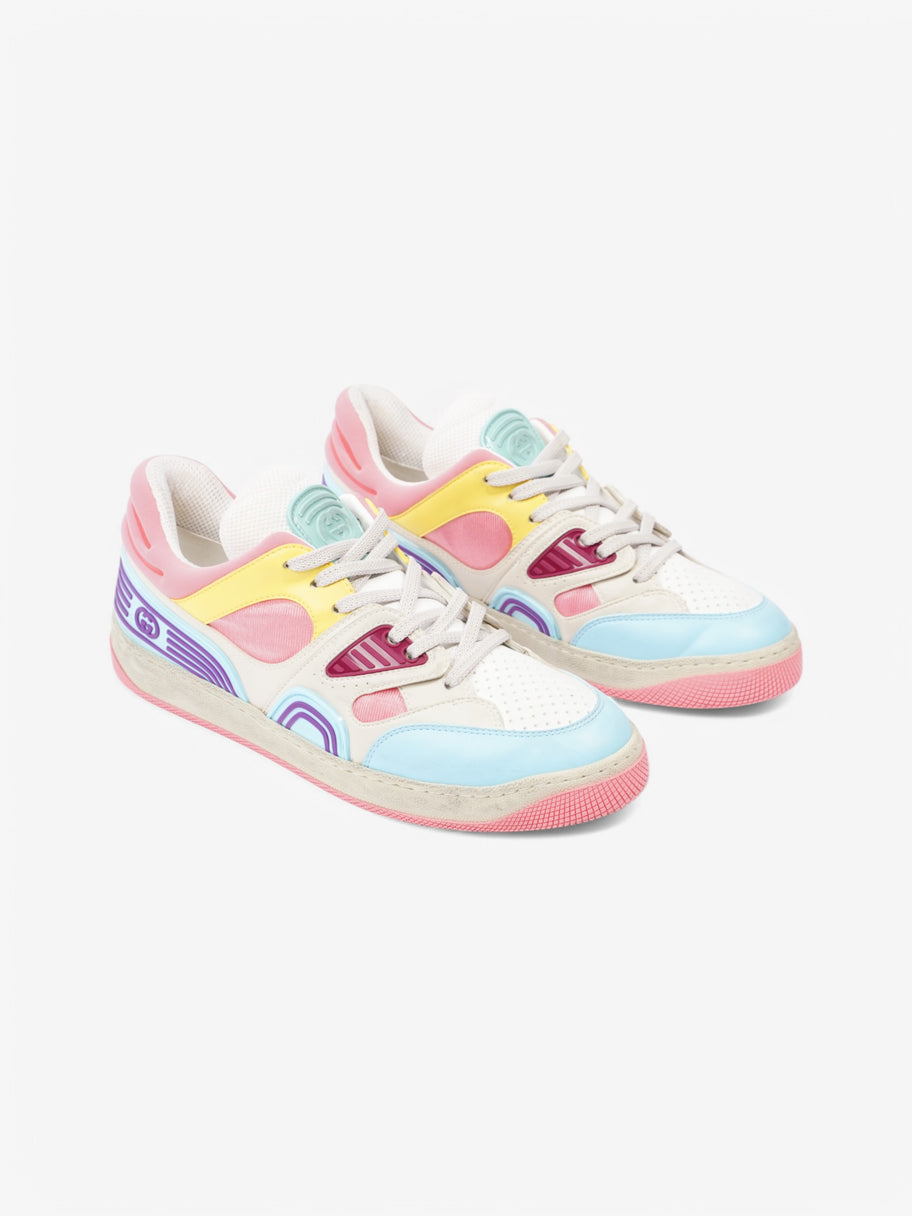 Gucci Basket Sneakers Pink / Light Blue / White Leather EU 39.5 UK 6.5 Image 2