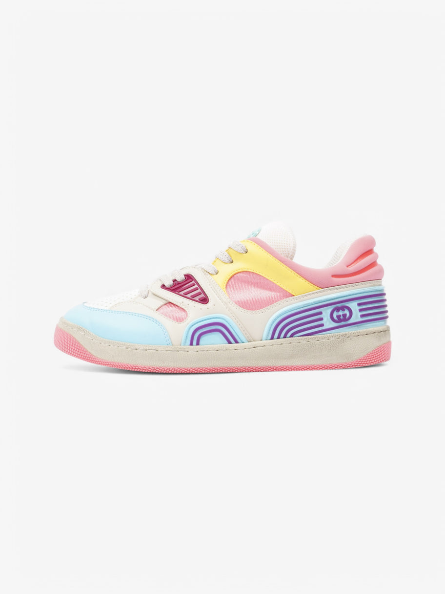 Gucci Basket Sneakers Pink / Light Blue / White Leather EU 39.5 UK 6.5 Image 5