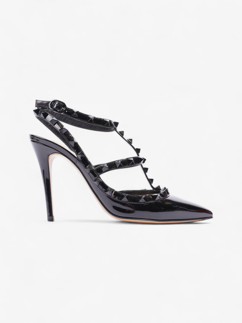  Valentino Rockstud Heels 100 Black Patent Leather EU 38 UK 5