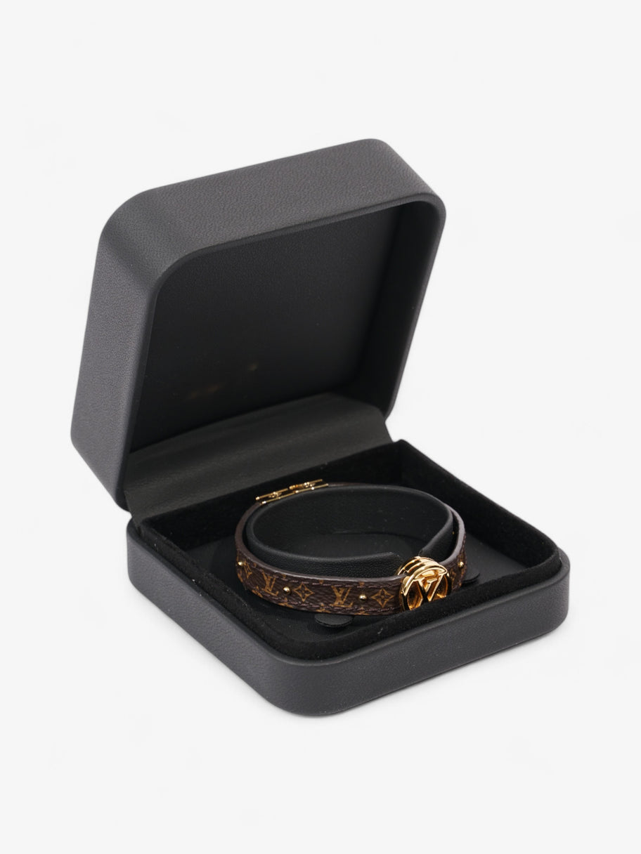 Louis Vuitton LV Circle Reversible Bracelet Monogram / Gold / Black Canvas Medium Image 5