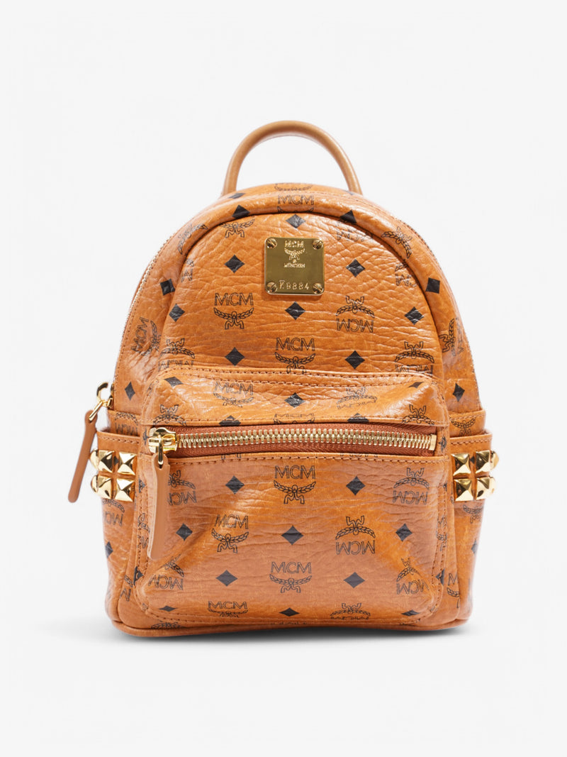  MCM Stark Mini Backpack Tan Leather