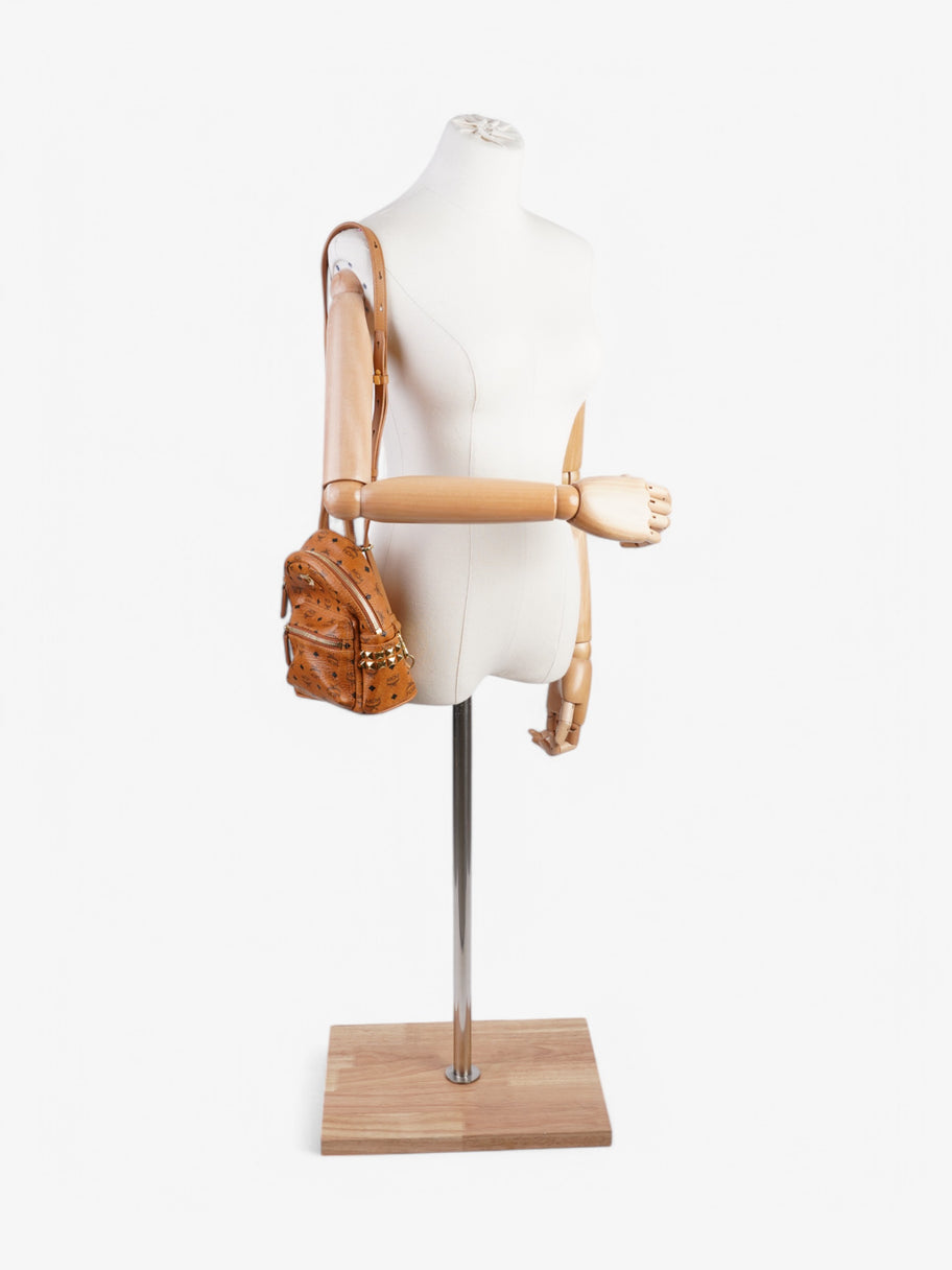 MCM Stark Mini Backpack Tan Leather Image 2