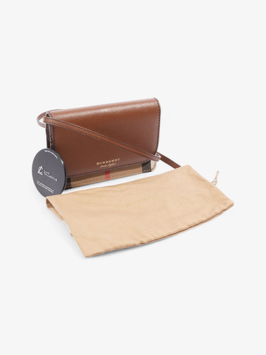Burberry Hampshire Chain Wallet Brown / Check Leather Image 10