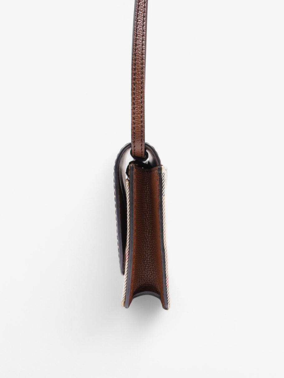 Burberry Hampshire Chain Wallet Brown / Check Leather Image 3