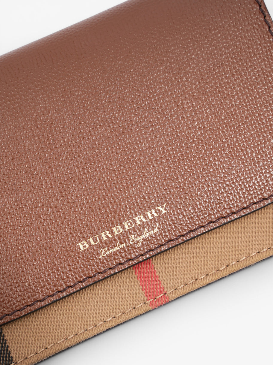Burberry Hampshire Chain Wallet Brown / Check Leather Image 7