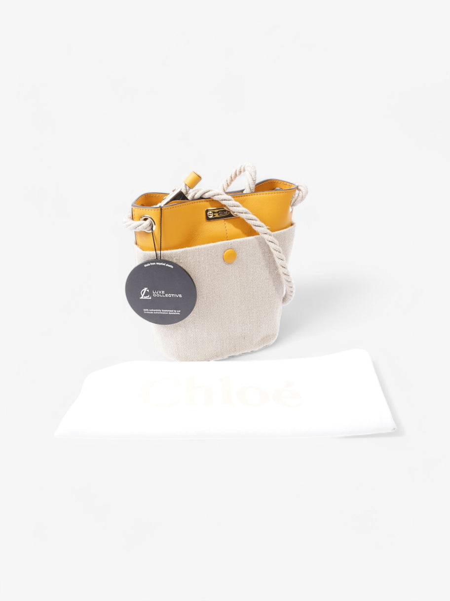 Chloe Bucket Bag Beige  / Yellow Canvas Image 9