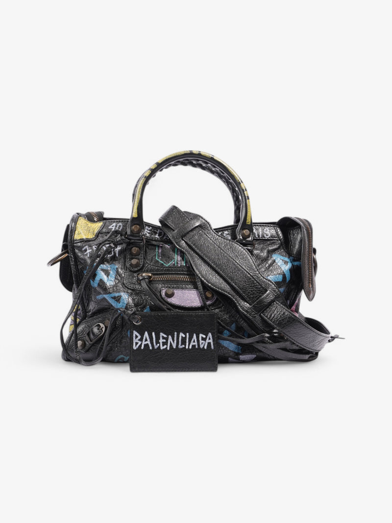  Balenciaga Graffiti City Classic  Black / Multicolour Leather 11.8 x 7.9 x 3.9
