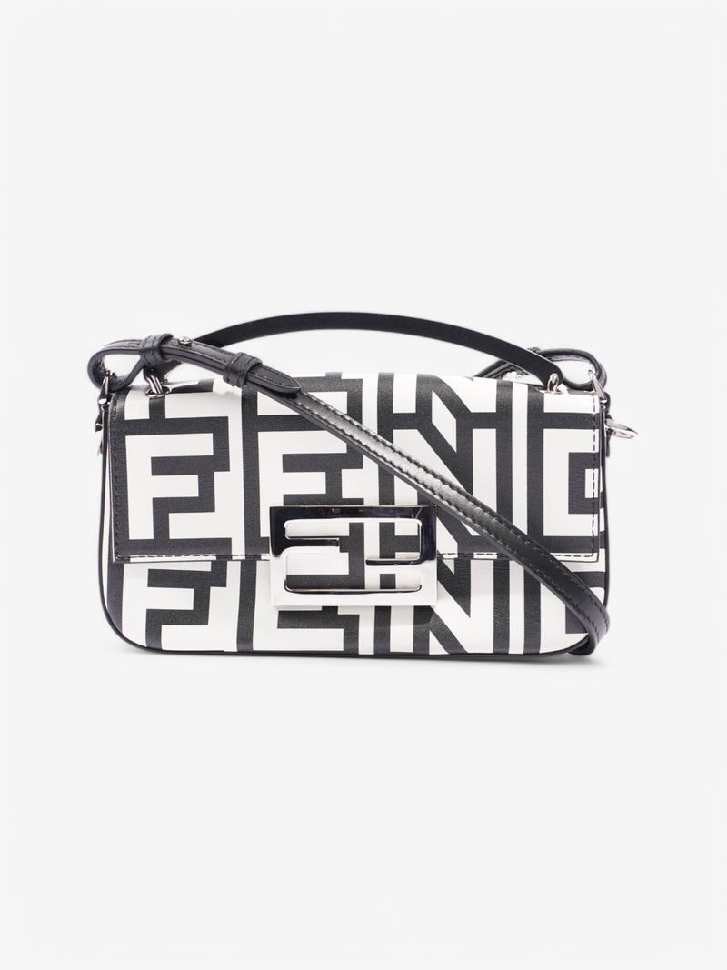  Fendi Baguette Black / White Leather