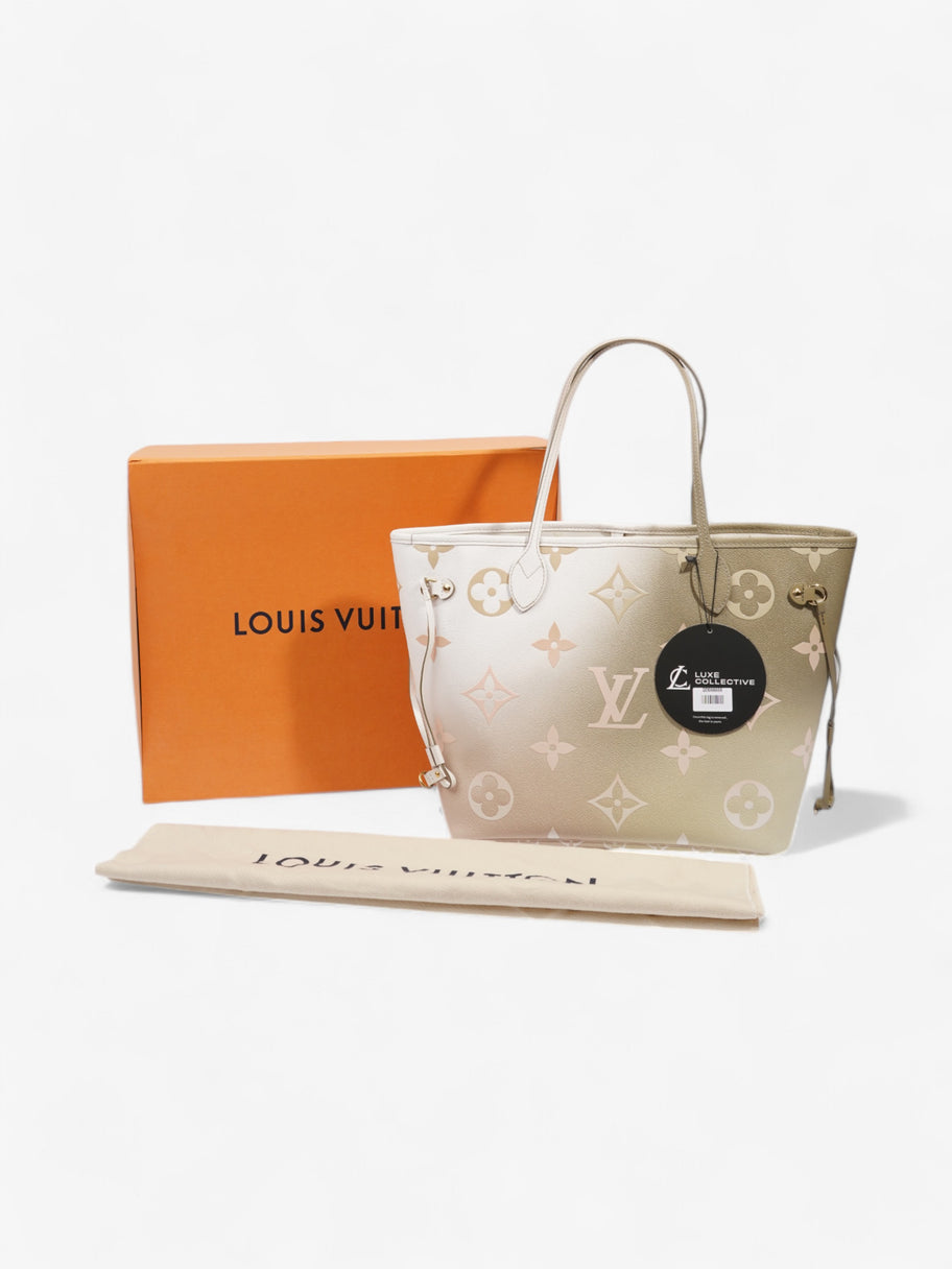 Louis Vuitton Neverfull Spring In The City Khaki / White / Beige Coated Canvas MM Image 10