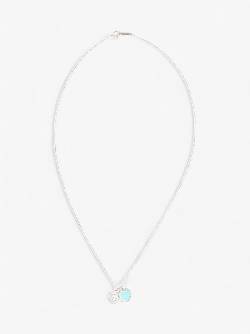 Tiffany and Co Return to Tiffany Double Heart Tag Mini Pendant Tiffany Blue / Silver