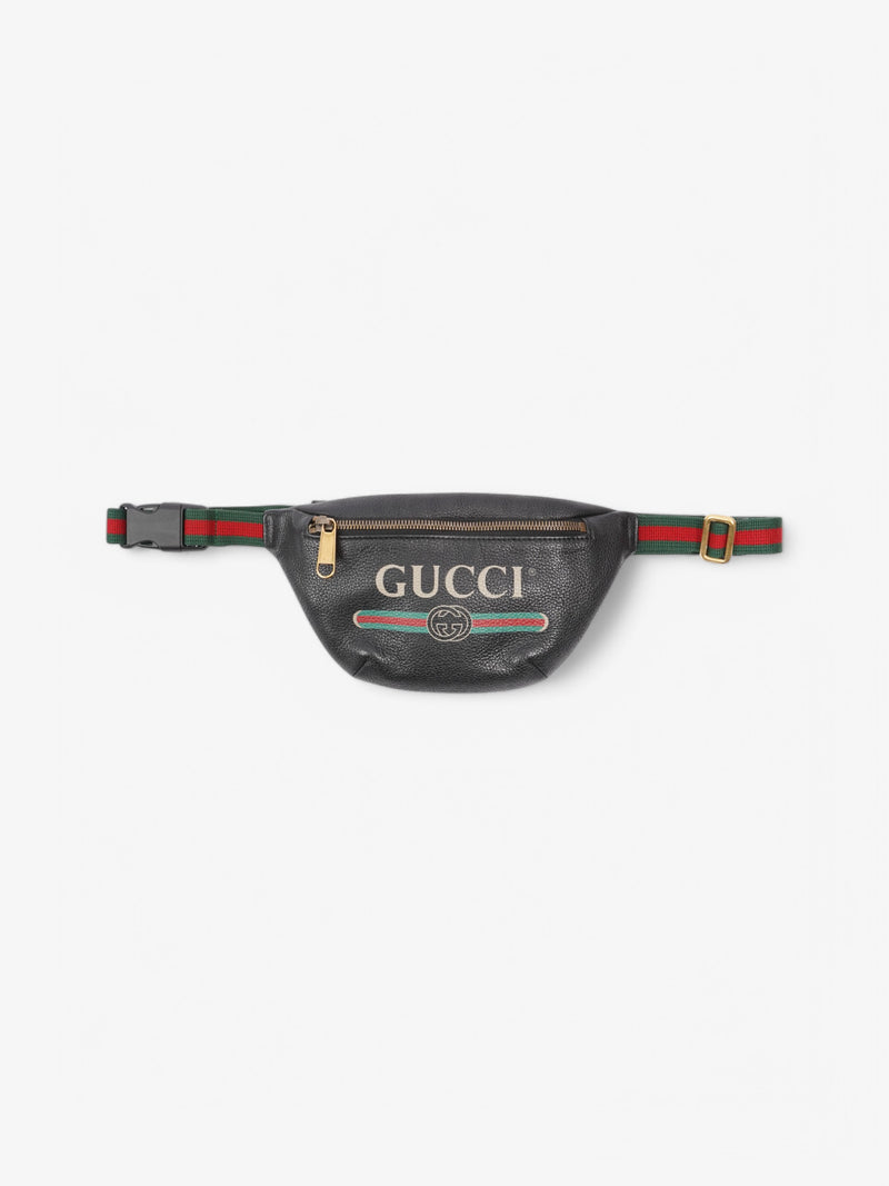  Gucci Logo Bum Bag Black / Green / Red Leather