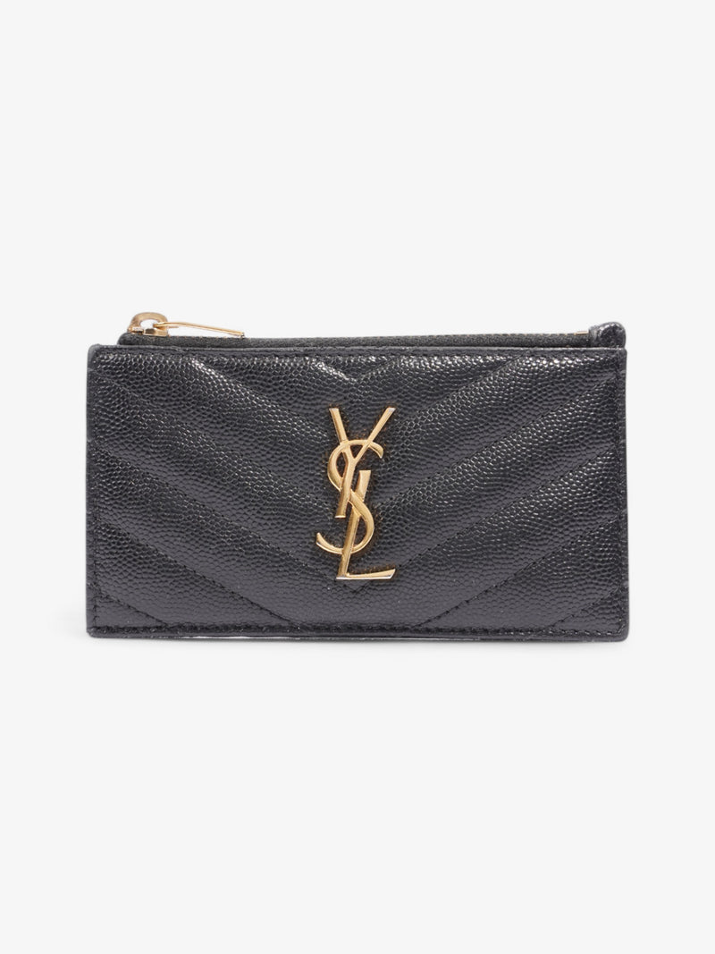  Saint Laurent Cassandra Card Holder Black Leather