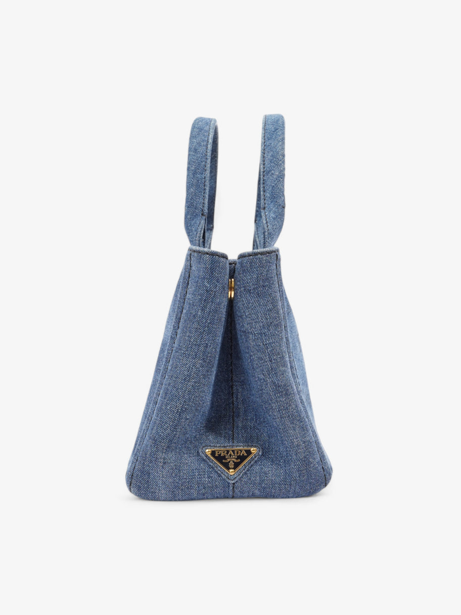 Prada Canapa Tote Denim / Black Denim Image 5