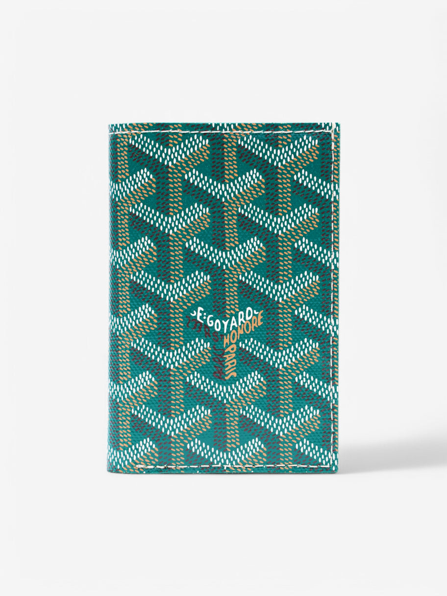 Goyard Saint-Pierre Card Wallet Green / White Leather Image 1
