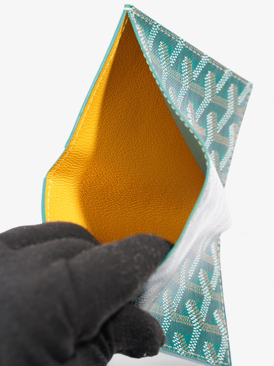 Goyard Saint-Pierre Card Wallet Green / White Leather Image 5